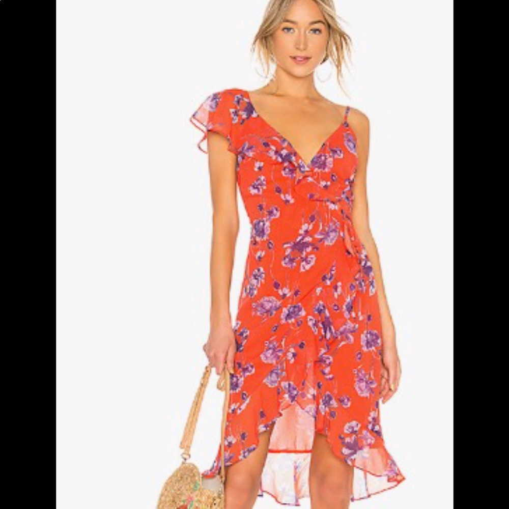 House of Harlow X Revolve Coral Floral dress, XS
